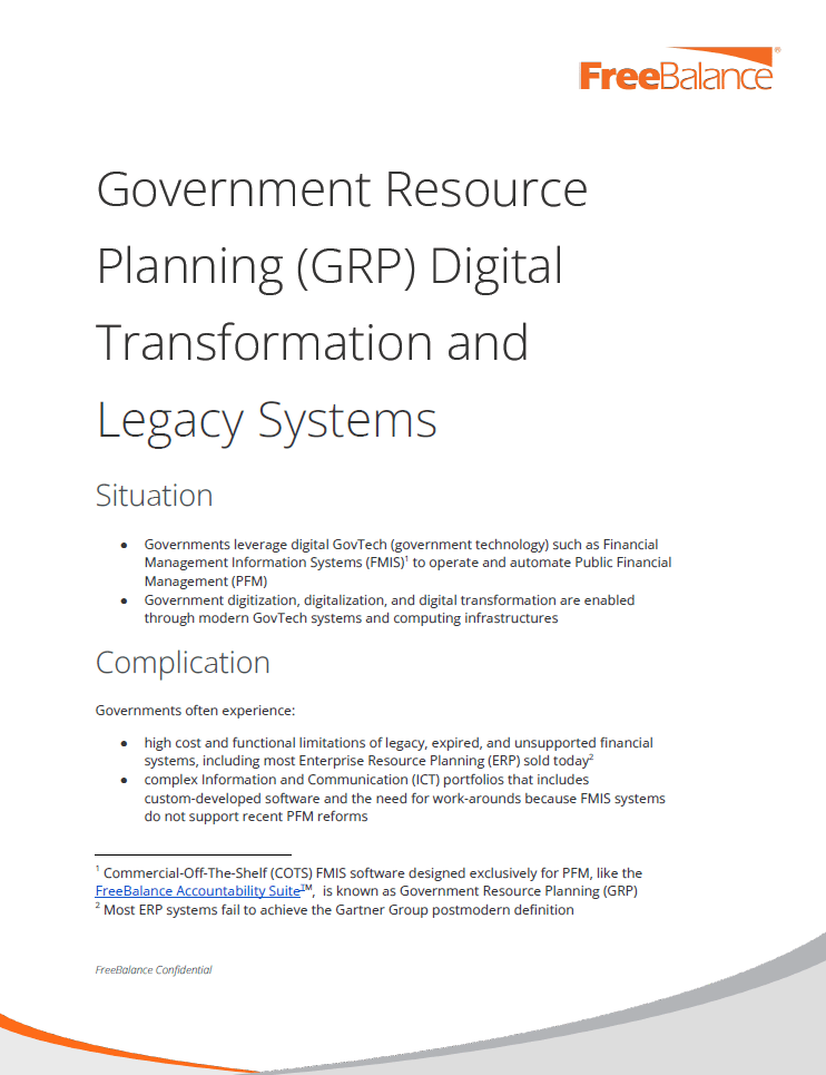 Government Resource Planning Digital Transformation and Legacy Systems